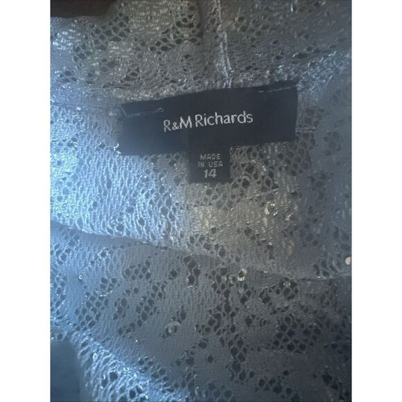 R+M Richards Turquoise Sequined Lace  Jacket & Top Womens 14 Open Front - Picture 5 of 8